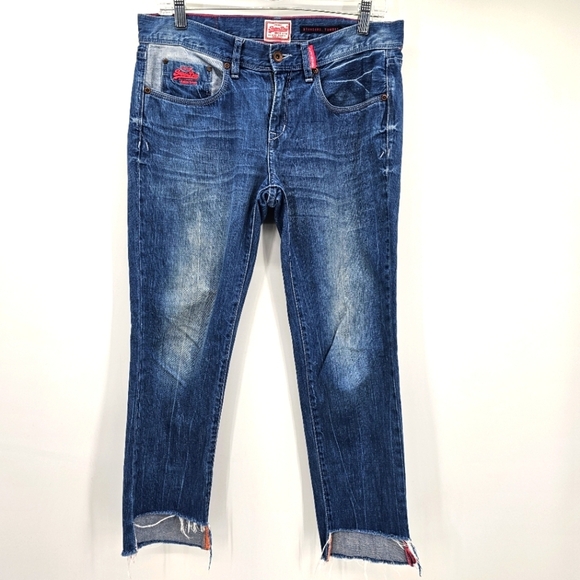 Vintage SuperDry standard tomboy ankle jeans women's size 28x32 - Picture 1 of 11